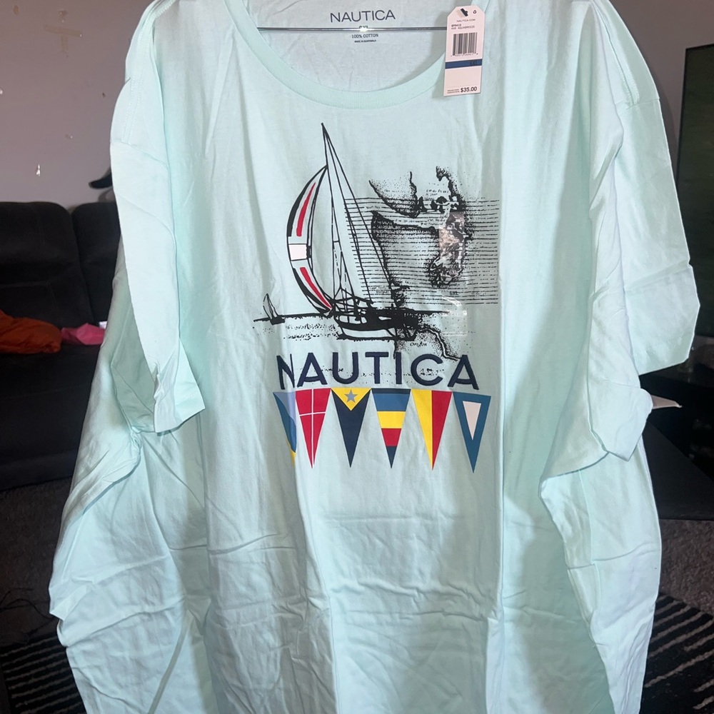 Nautica Light Blue Graphic Tee